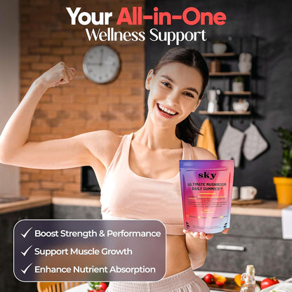 Mushroom Gummies - 10-in-1 Advanced Complex w/Lions Mane, Reishi, Cordyceps,  Turkey Tail - Focus & Brain Support - Raspberry Flavored 60 Vegan Lions Mane  Mushroom Gummies for Adults